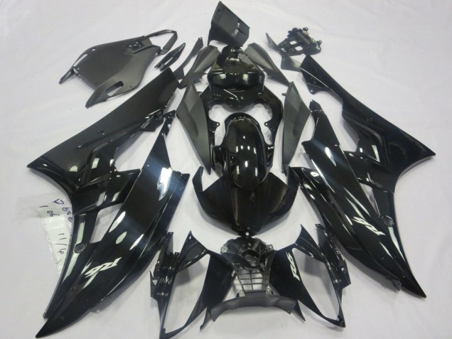 2006-2007 Glossy Black Matte Black Yamaha YZF R6 Motorcycle Fairings