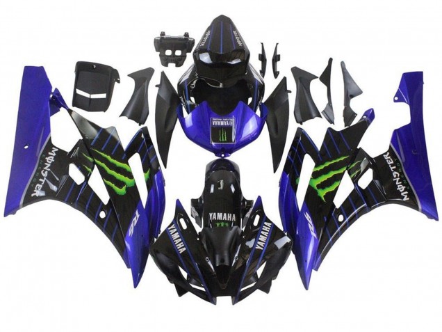 2006-2007 Blue Black Green Monster Yamaha YZF R6 Motorcycle Fairings