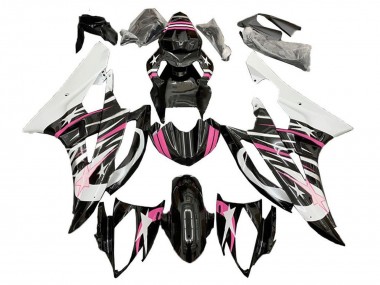2006-2007 White Pink Black Star Flame Yamaha YZF R6 Motorcycle Fairings