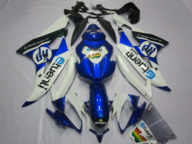 2006-2007 White Blue Black Yamaha YZF R6 Motorcycle Fairings