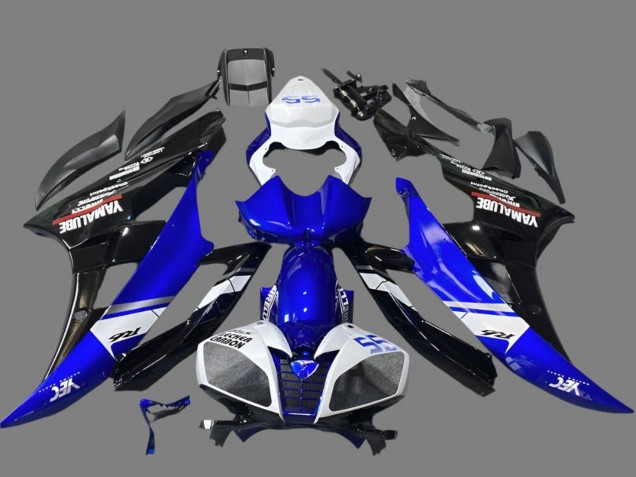 2006-2007 White Blue Glossy Black Yamalube Yamaha YZF R6 Motorcycle Fairings