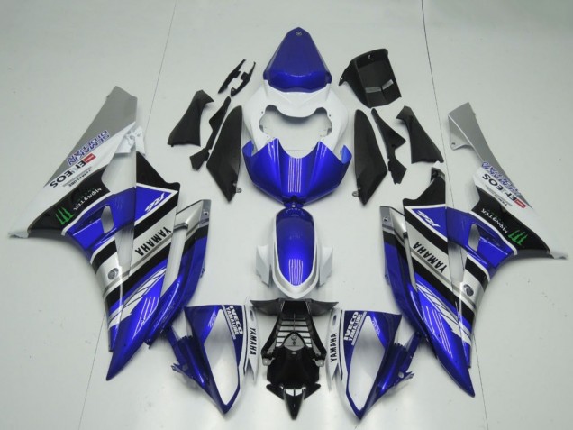 2006-2007 White Blue Silver Black ENEOS Monster Yamaha YZF R6 Motorcycle Fairings