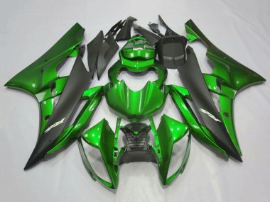 2006-2007 Green Matte Black Yamaha YZF R6 Motorcycle Fairings