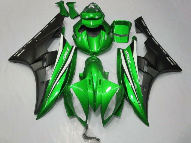 2006-2007 Green White Matte Black Yamaha YZF R6 Motorcycle Fairings