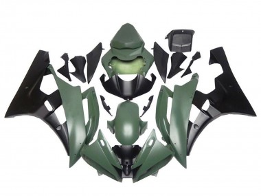 2006-2007 Army Green Matte Black Yamaha YZF R6 Motorcycle Fairings