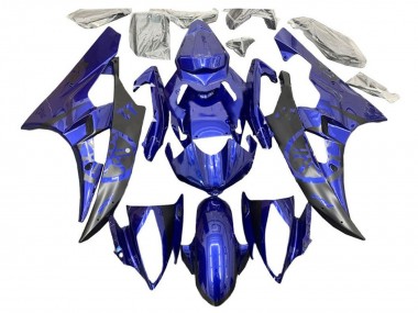 2006-2007 Blue Matte Black Yamaha YZF R6 Motorcycle Fairings