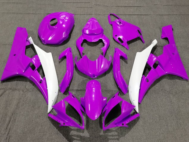 2006-2007 Purple White Yamaha YZF R6 Motorcycle Fairings