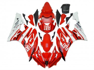 2006-2007 White Red Fiat Star Michelin Motul Yamaha YZF R6 Motorcycle Fairings