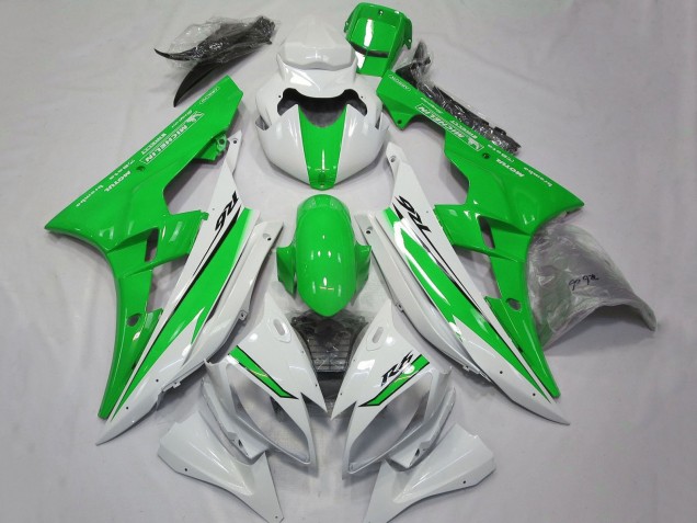 2006-2007 White Green Yamaha YZF R6 Motorcycle Fairings