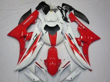 2006-2007 White Red Yamaha YZF R6 Motorcycle Fairings
