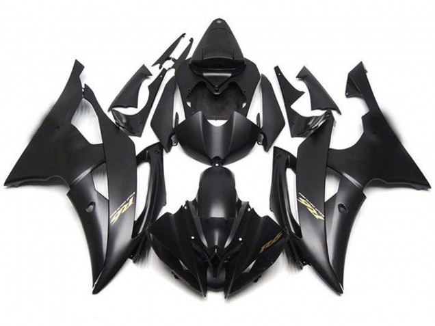 2008-2016 Matte Black Gold Decals Yamaha YZF R6 Motorcycle Fairings