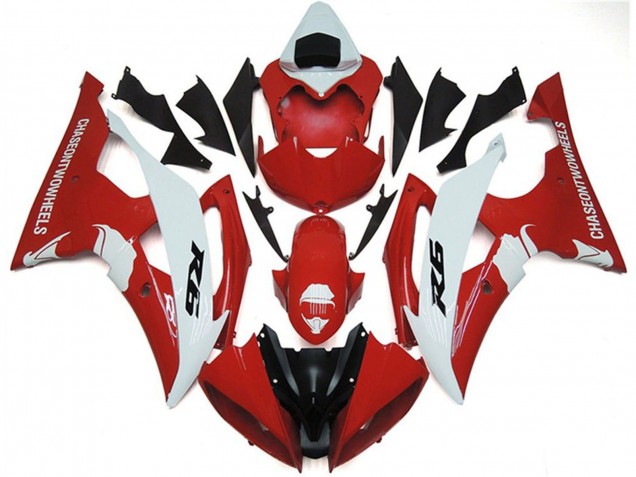 2008-2016 White Red Black Yamaha YZF R6 Motorcycle Fairings