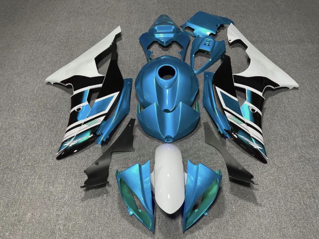 2008-2016 White Blue Black Stripe Yamaha YZF R6 Motorcycle Fairings