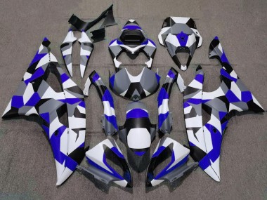 2008-2016 White Blue Grey Black Camouflage Yamaha YZF R6 Motorcycle Fairings