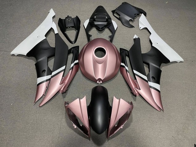 2008-2016 White Rose Gold Matte Black Yamaha YZF R6 Motorcycle Fairings