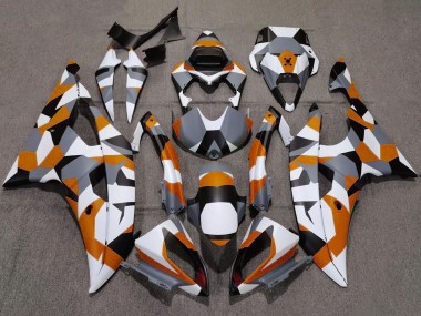 2008-2016 White Orange Grey Black Camouflage Yamaha YZF R6 Motorcycle Fairings
