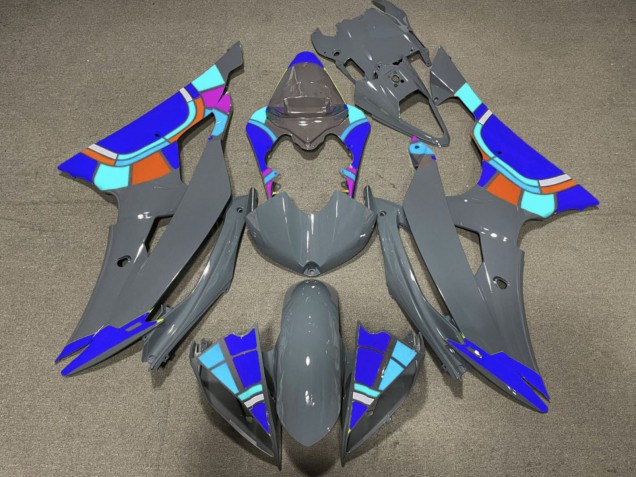 2008-2016 Nardo Grey Blue Color Wheel Yamaha YZF R6 Motorcycle Fairings