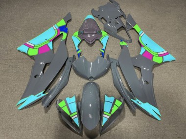 2008-2016 Nardo Grey Turquoise Blue Color Wheel Yamaha YZF R6 Motorcycle Fairings