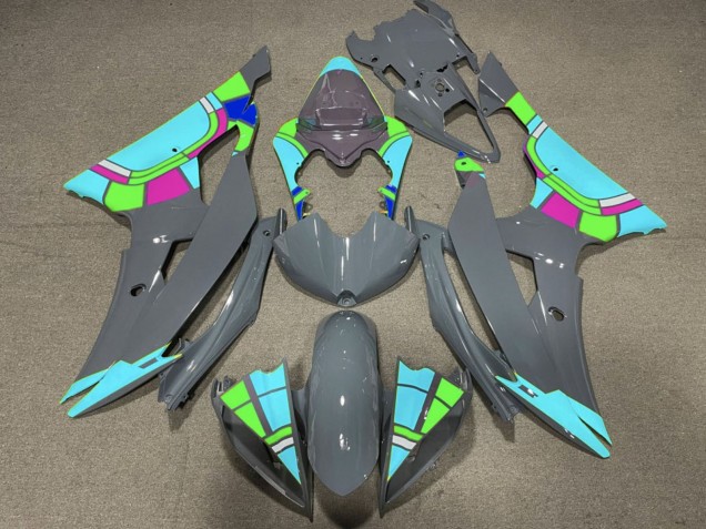 2008-2016 Nardo Grey Turquoise Blue Color Wheel Yamaha YZF R6 Motorcycle Fairings