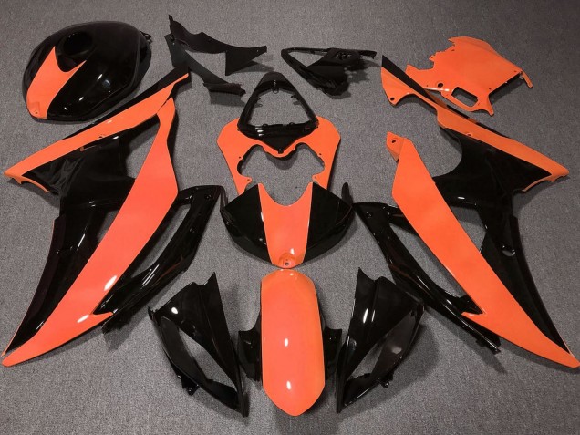 2008-2016 Orange Glossy Black Yamaha YZF R6 Motorcycle Fairings