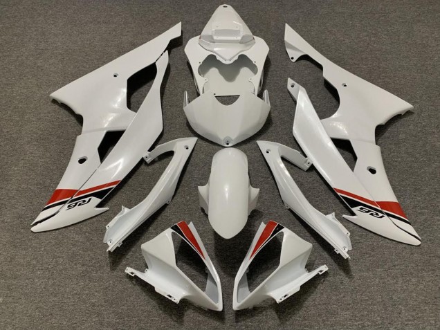 2008-2016 Pearl White Red Yamaha YZF R6 Motorcycle Fairings Kits