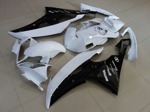 2008-2016 White Glossy Black Yamaha YZF R6 Motorcycle Fairings