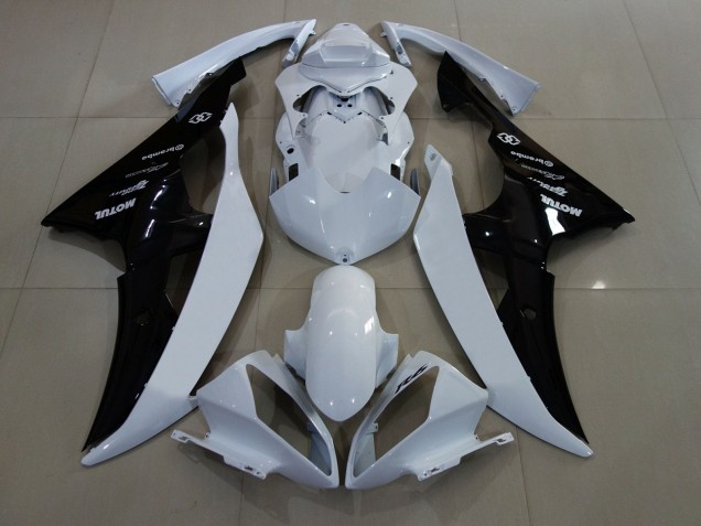 2008-2016 White Glossy Black Yamaha YZF R6 Motorcycle Fairings