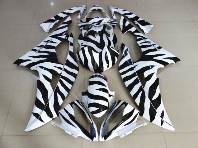 2008-2016 White Black Zebra Yamaha YZF R6 Motorcycle Fairings