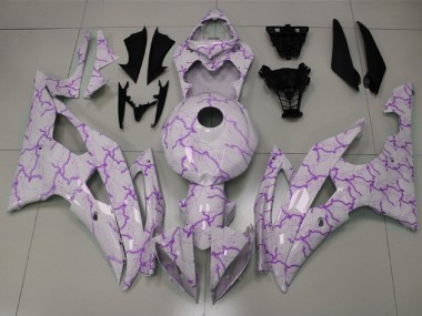 2008-2016 White Purple Lightning Yamaha YZF R6 Motorcycle Fairings