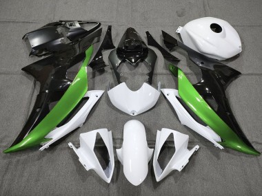 2008-2016 White Green Glossy Black Yamaha YZF R6 Motorcycle Fairings