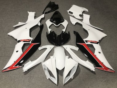 2008-2016 White Red Glossy Black Yamaha YZF R6 Motorcycle Fairing