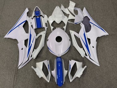 2008-2016 White Blue Yamaha YZF R6 Motorcycle Fairing Kits