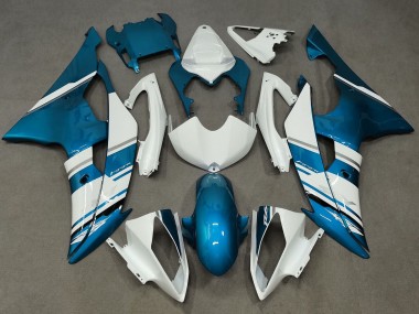 2008-2016 White Blue Yamaha YZF R6 Motorcycle Fairing
