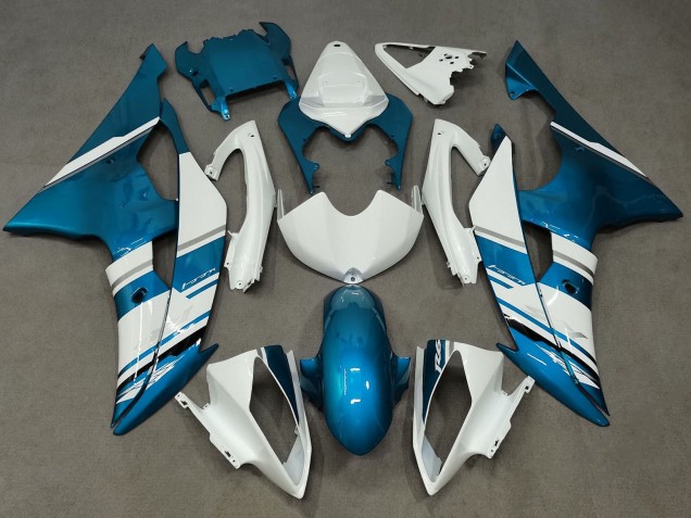 2008-2016 White Blue Yamaha YZF R6 Motorcycle Fairing