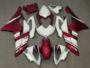 2008-2016 White Candy Red Yamaha YZF R6 Motorcycle Fairings