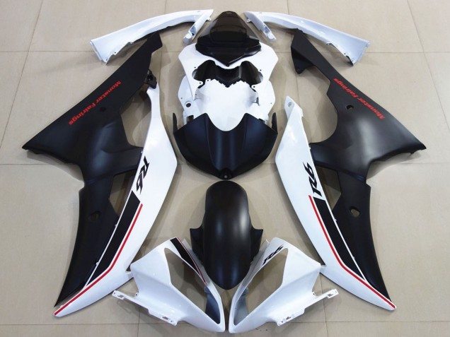2008-2016 White Matte Black Red Yamaha YZF R6 Motorcycle Fairings