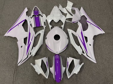 2008-2016 White Purple Yamaha YZF R6 Motorcycle Fairings