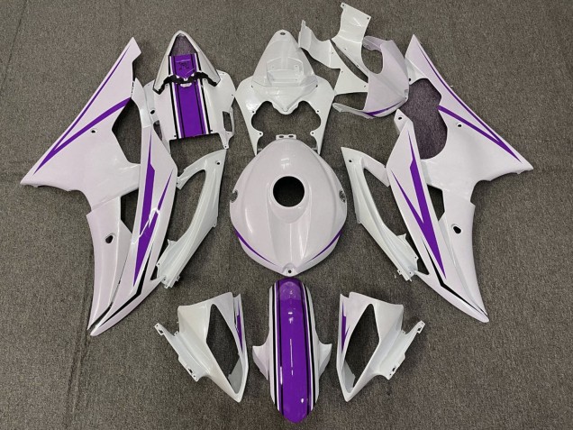 2008-2016 White Purple Yamaha YZF R6 Motorcycle Fairings