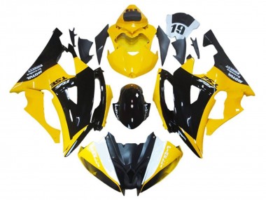 2008-2016 Yellow Glossy Black Yamaha YZF R6 Motorcycle Fairing