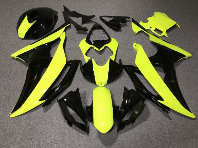 2008-2016 Yellow Glossy Black Yamaha YZF R6 Motorcycle Fairings