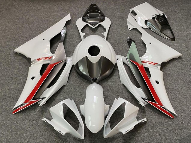 2008-2016 Pearl White Red Yamaha YZF R6 Motorcycle Fairings