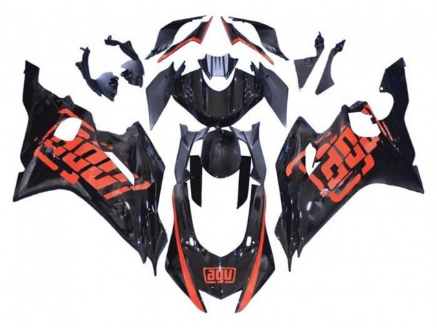 2017-2023 Glossy Black Red AGV Yamaha YZF R6 Motorcycle Fairings