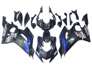 2017-2023 Blue Black Faux Carbon Fiber Green Monster Yamaha YZF R6 Motorcycle Fairings