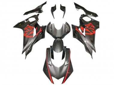 2017-2023 Red Black Faux Carbon Fiber Yamaha YZF R6 Motorcycle Fairings