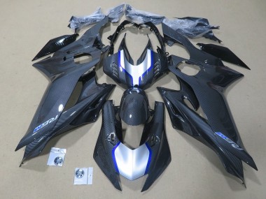 2017-2023 Silver Blue Black Faux Carbon Fiber Yamaha YZF R6 Motorcycle Fairings