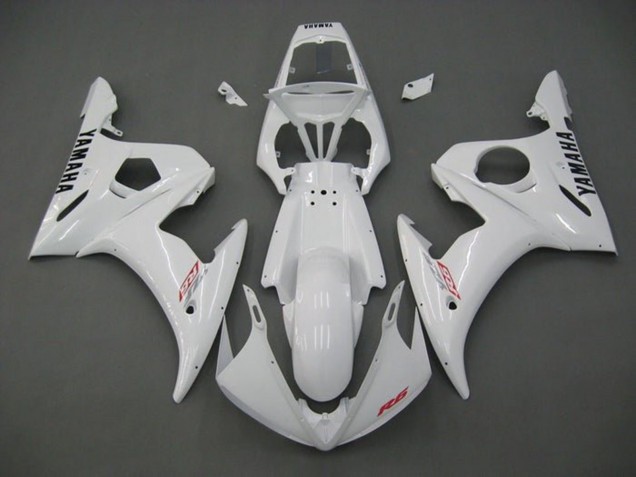 2005 White Red Black Yamaha YZF R6 Motorcycle Fairings
