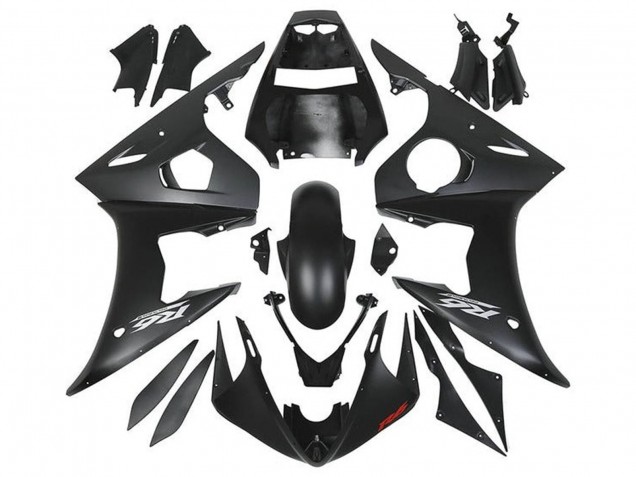 2005 Matte Black Silver Red Yamaha YZF R6 Motorcycle Fairings