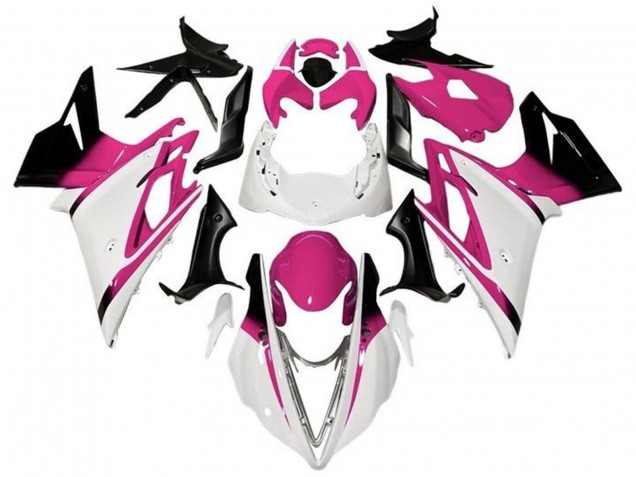 2013-2016 White Pink Glossy Black Triumph Daytona 675 Triple Motorcycle Fairings