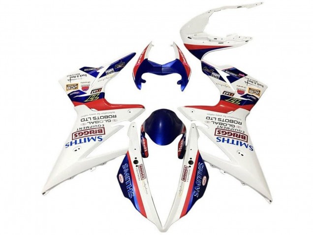 2013-2016 White Red Blue Smiths Triumph Daytona 675 Triple Motorcycle Fairings