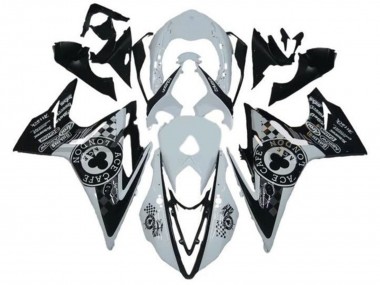 2013-2016 White Glossy Black Cafe London Triumph Daytona 675 Triple Motorcycle Fairings
